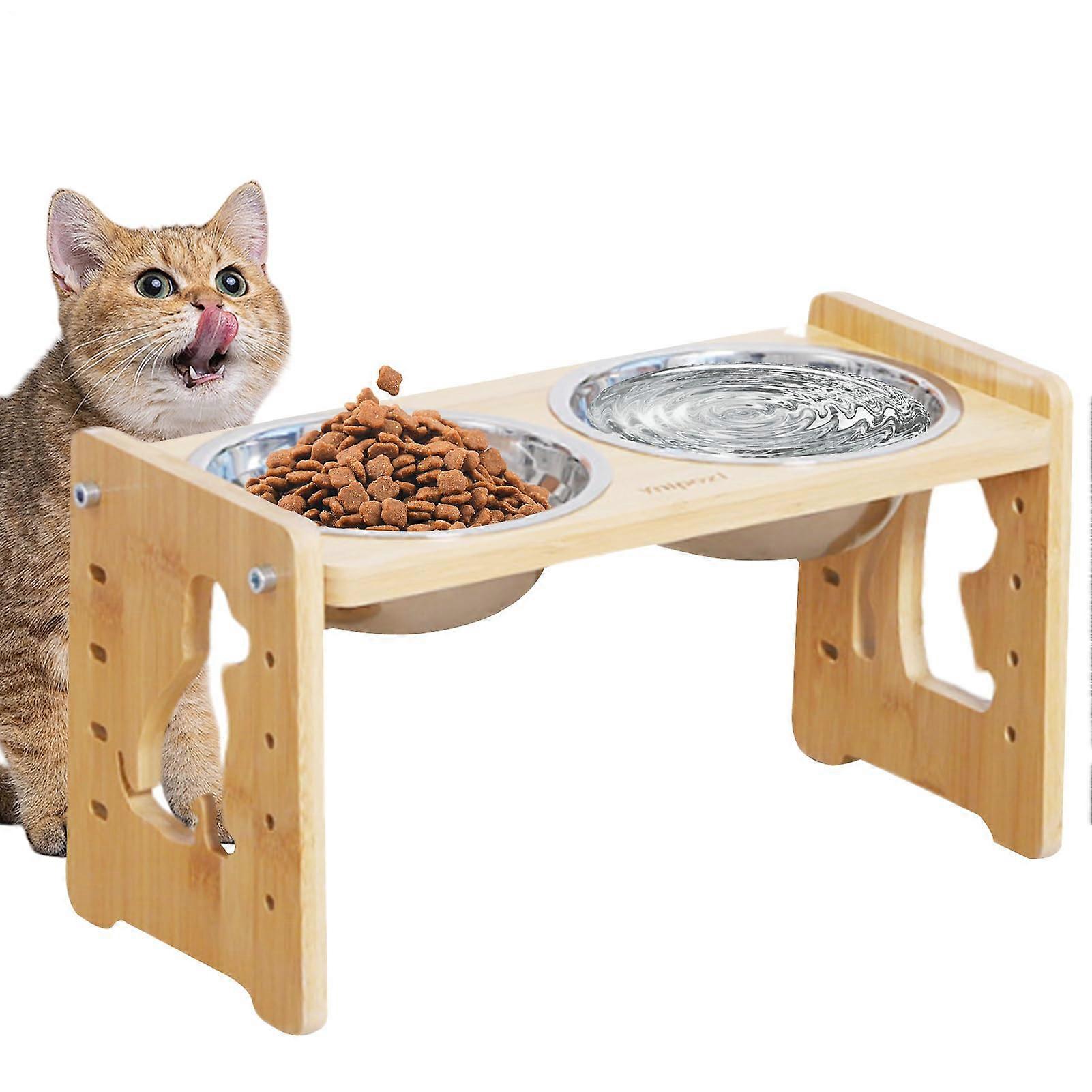 Elevated Dog Bowls, Adjustable Non-Slip Feeding Station for Small Medium Large Dogs and Cats, Removable Reusable Design