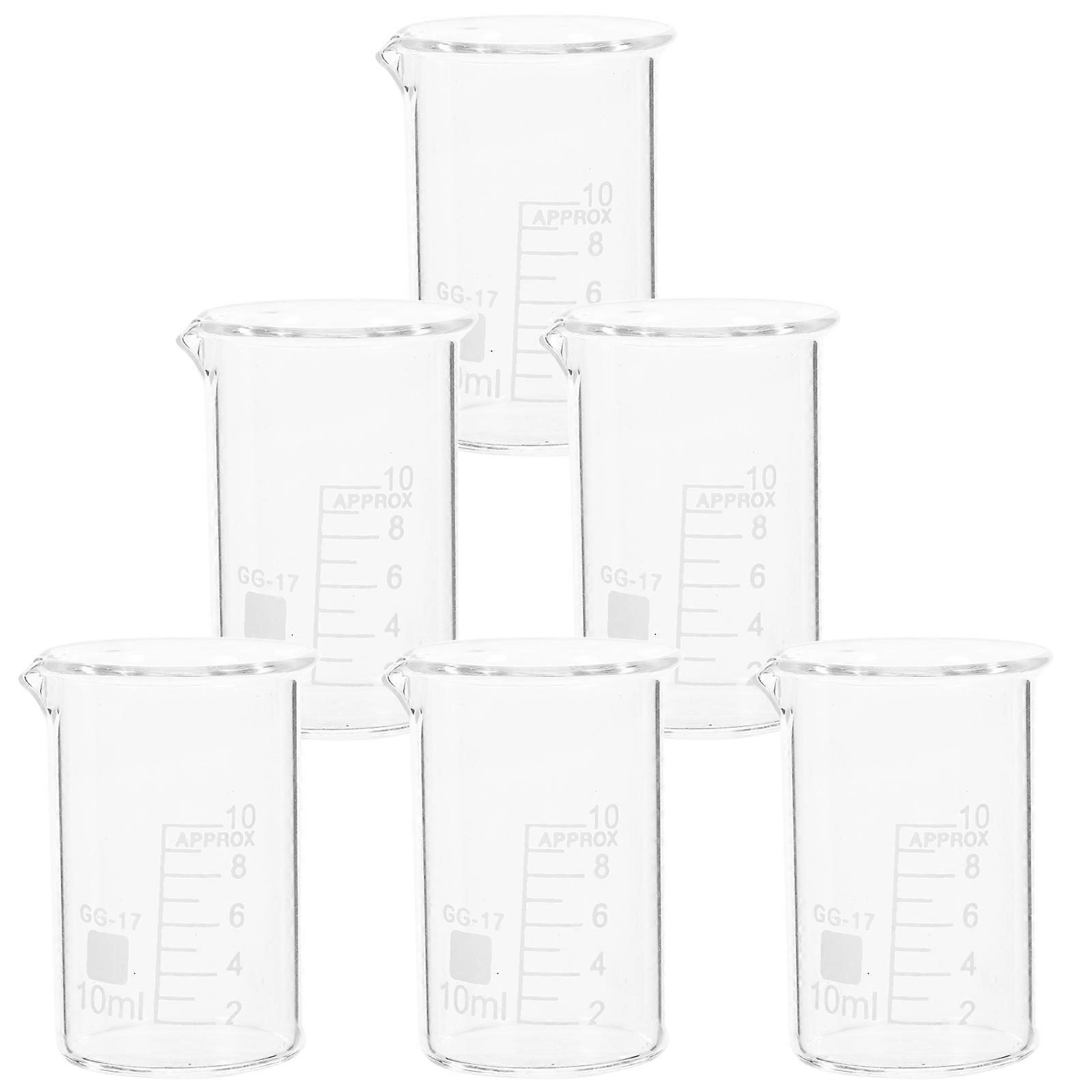 Graduated Glassware Chemistry Beaker Set Ideal For Scientists Kitchen Tools Chemically Resistant 6Pcs