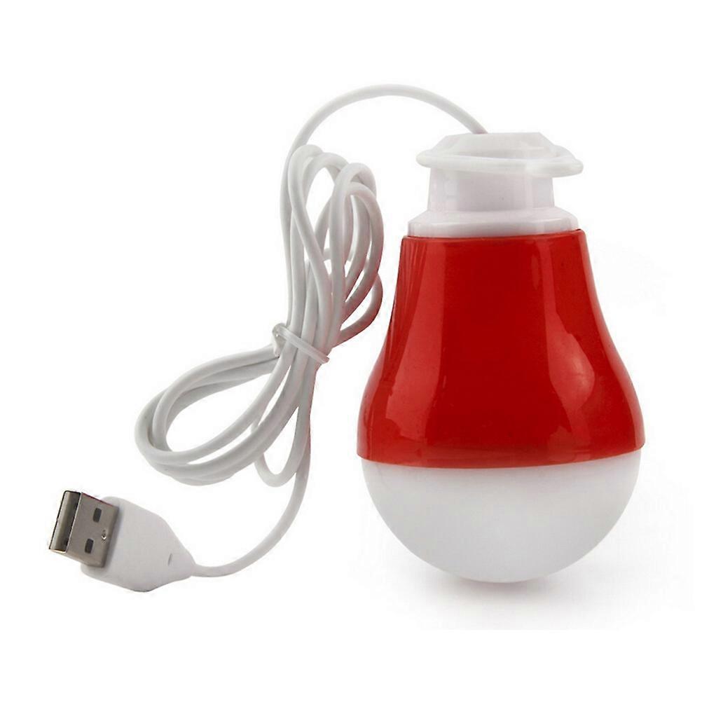 Bright USB Bulb Lamp for Lighting Energy Saving Plastic Red Suitable for All USB Socket 5V 5W