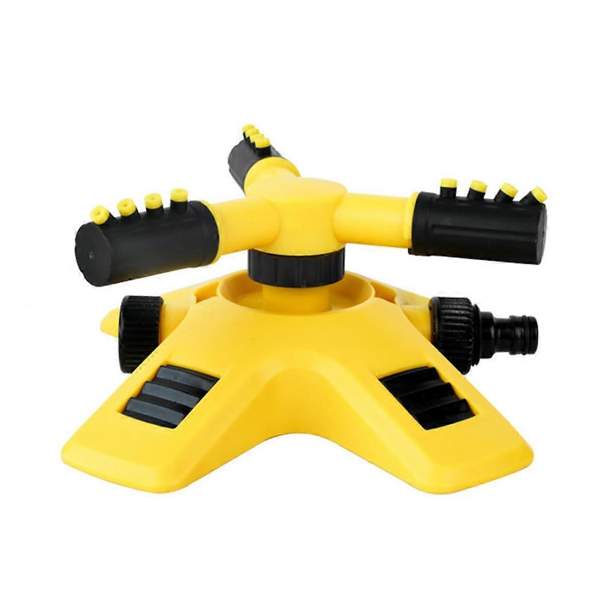 Garden Sprinkler Automatic Lawn Water Sprinkler 360 Degree Rotation Hose Attachment 3 Arms Adjustable Watering System