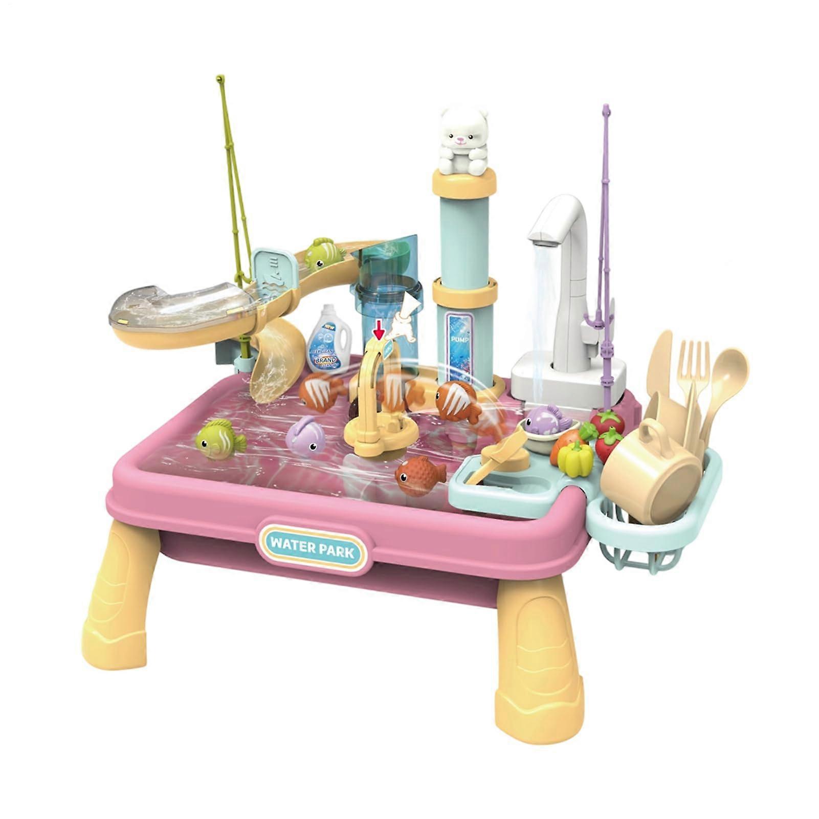 Water Play Table Toy Set Children's Sandbox with Water Play Interactive Outdoor Toy