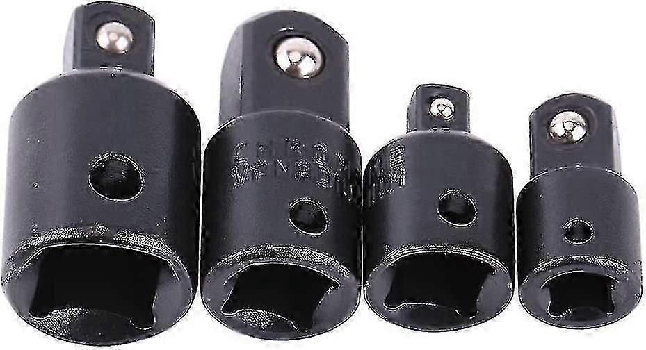 Impact Socket Adapter And Reducer Set 4pcs Socket Driver Converter For Impact Driver Conversions Extentsion Ratchet Wrenches 1/4" 3/8" 1/2"black4pcs