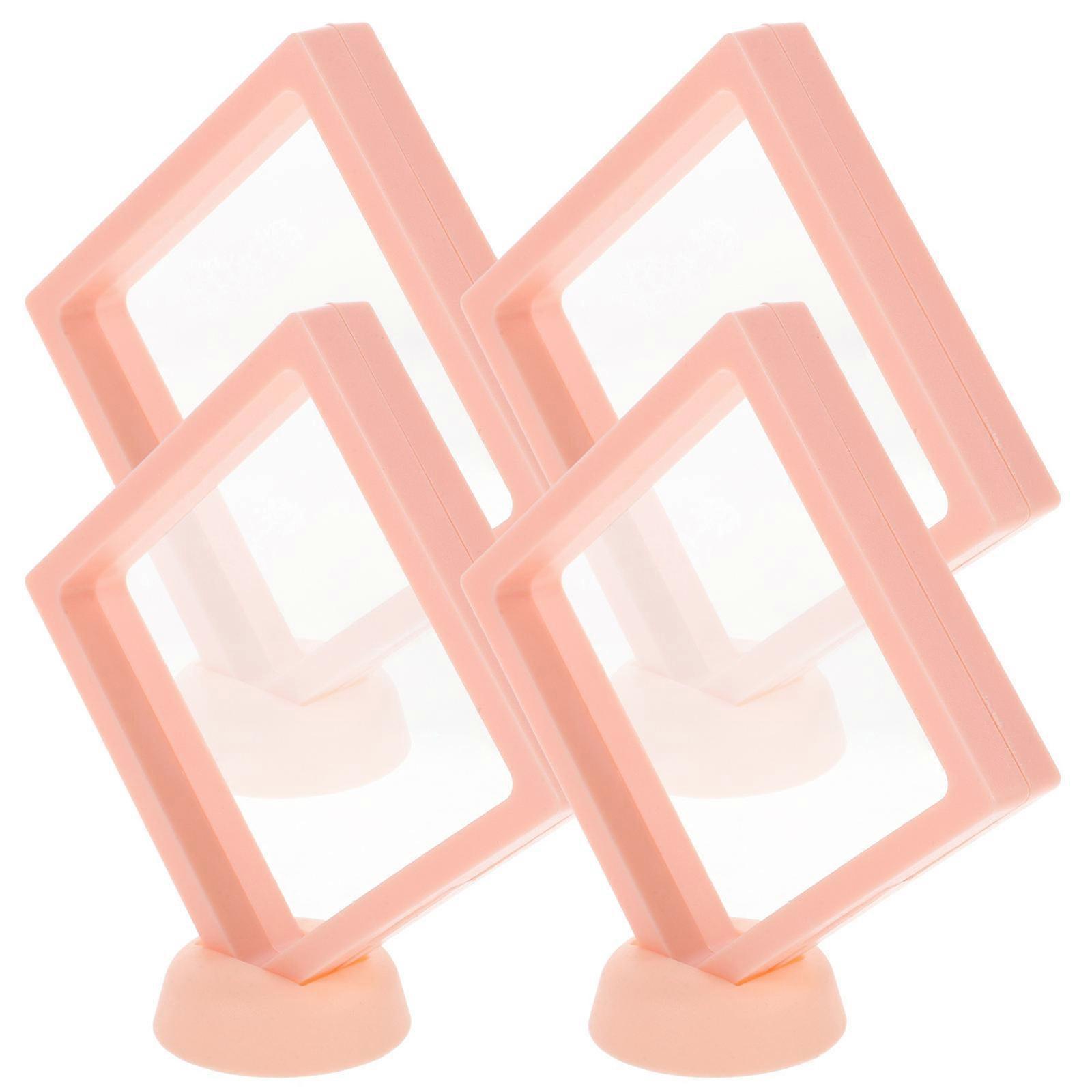 Mini Figures Display Case Organizer 4 Sets For Kids Family Collectors Square Transparent .8X10.8X2CM Dustproof