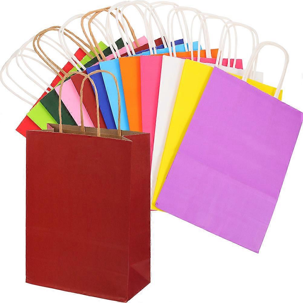 24pcs Assorted Color Paper Gift Bags with Handles for Every Occasion Small Business Use