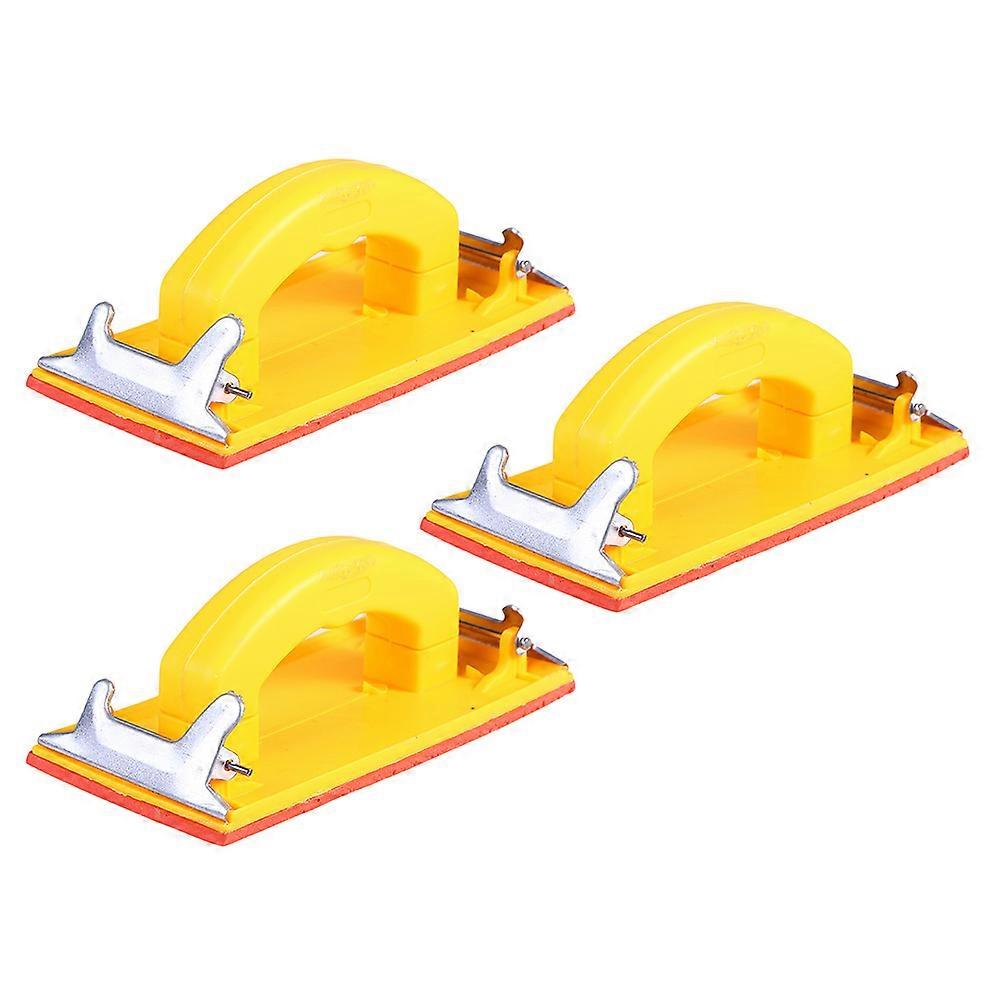 3pcs Sandpaper Holder with Ergonomic Handle and Firm Clip for Manual Woodworking Polishing – Comfortable Hand Sander for Detail and Accessory Sanding