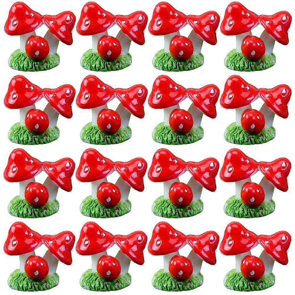 20pcs Mini Resin Mushroom Figurines for Bonsai Garden Decor – Lightweight Micro Landscape Accessories for Home Decoration