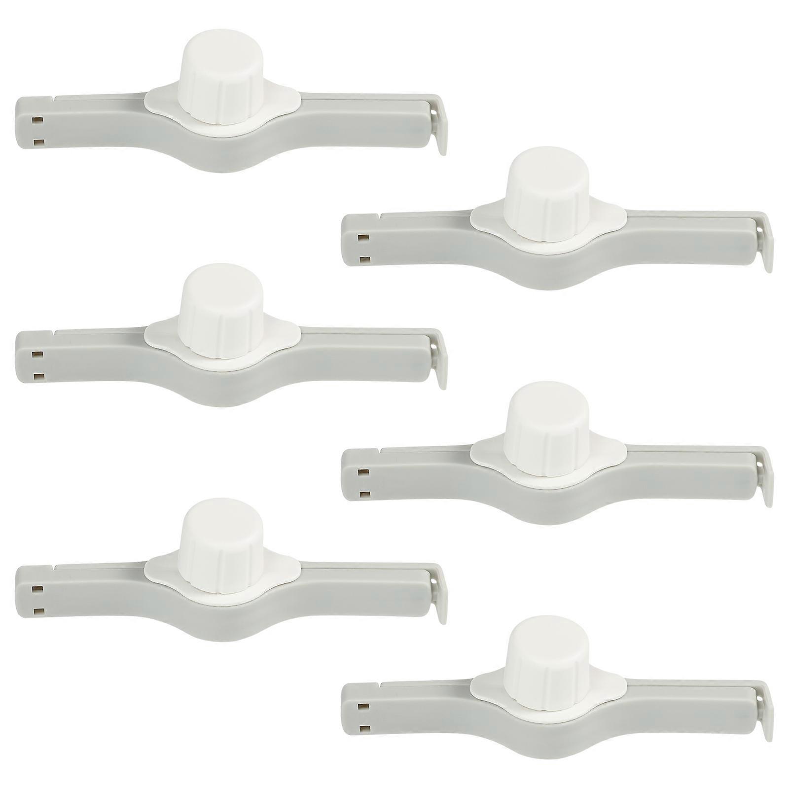 Multipurpose Snack Sealing Clips 6Pcs For Food Storage 13.7X5.2Cm White PP Material Keep Food Fresh Efficiently