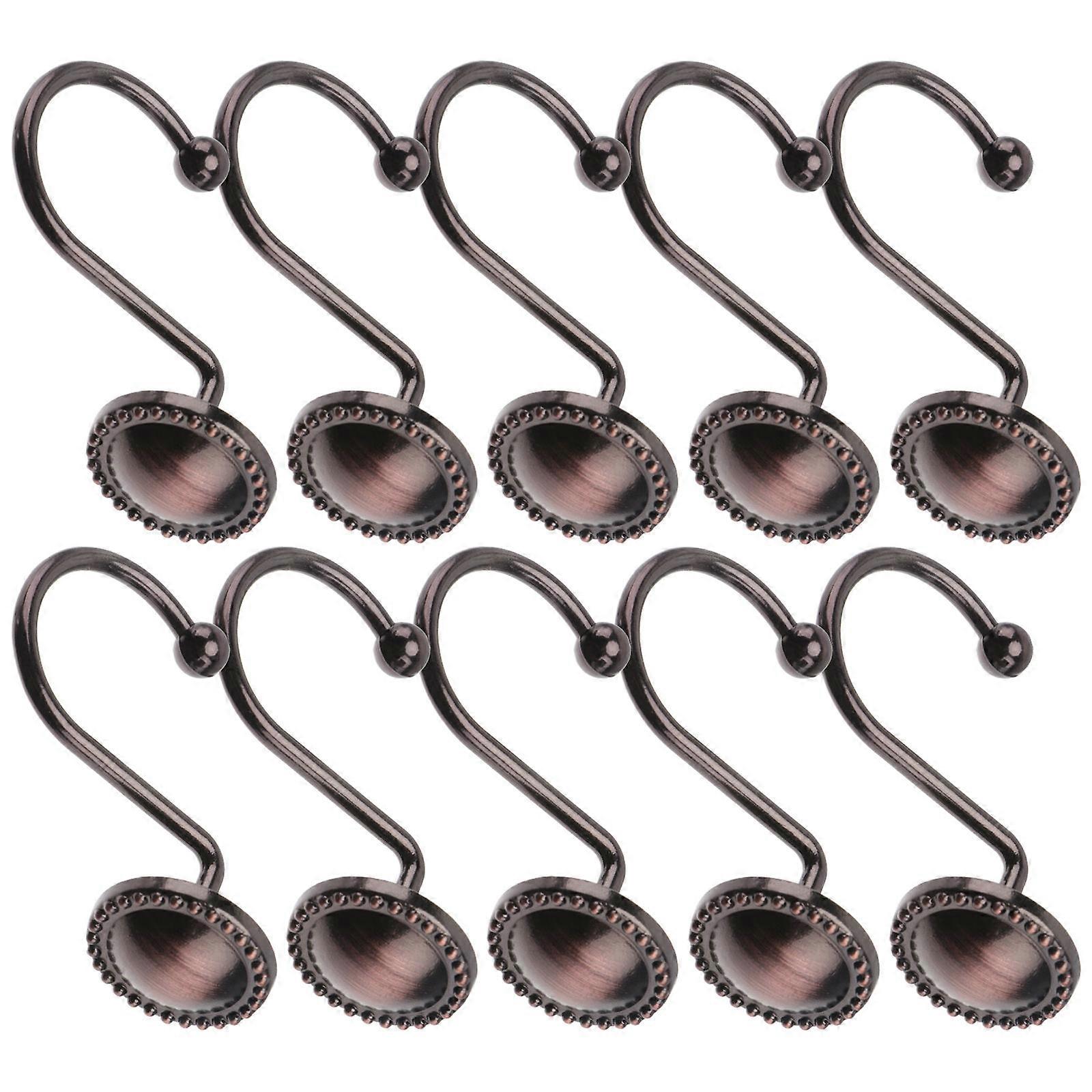 Zinc Alloy Bathroom Curtain Hooks 10PCS Retro And Delicate Look Home Use Easy Installation And Removal