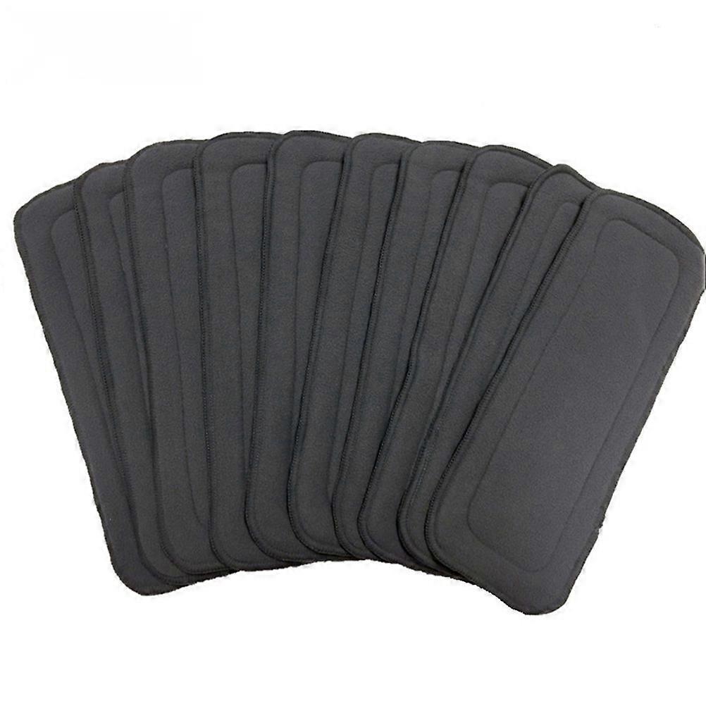 Grey Bamboo Fiber Charcoal Cloth Diaper Liners Reusable & Washable for Sensitive Skin | Soft, Absorbent & Comfortable Nappy Inserts Set of 10