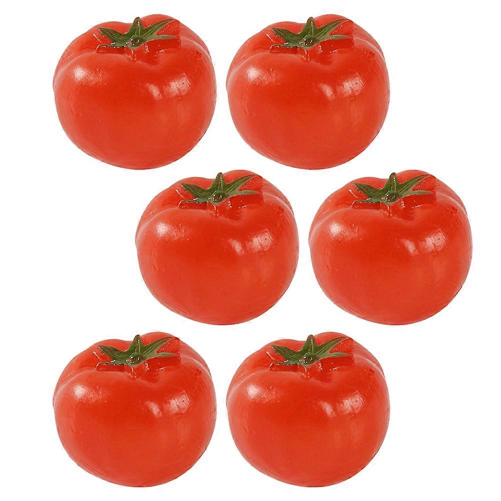 Lifelike Artificial Cherry Tomatoes Decorations Made of PVC Red Color for Home Adornment Mini Size 6 Pieces