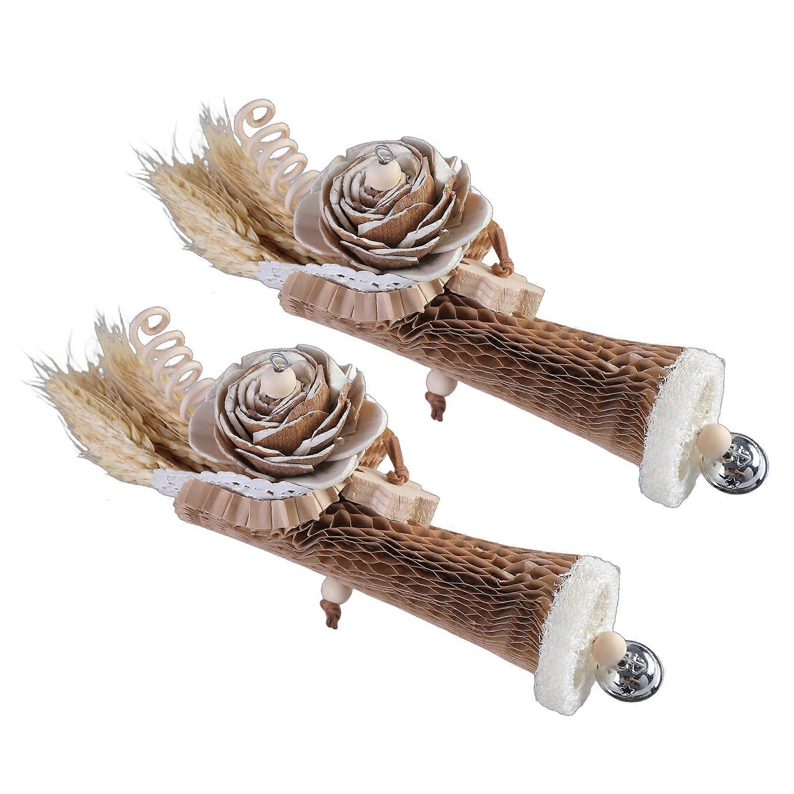 Bird Chew Toy Chewing Interactive Bouquet for Small Pet Guinea Pigs Squirrels Timothy Swing Improves Dental Health Multicolor