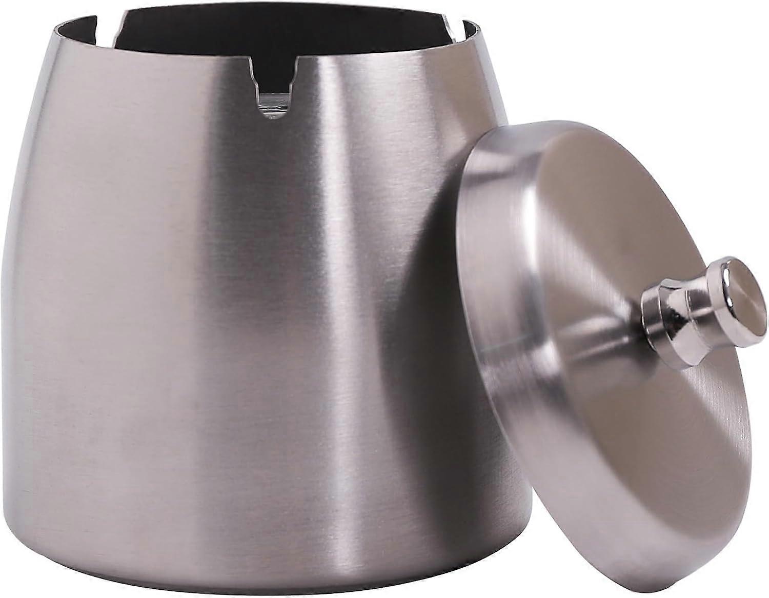Windproof ashtray with lid (white medium)
