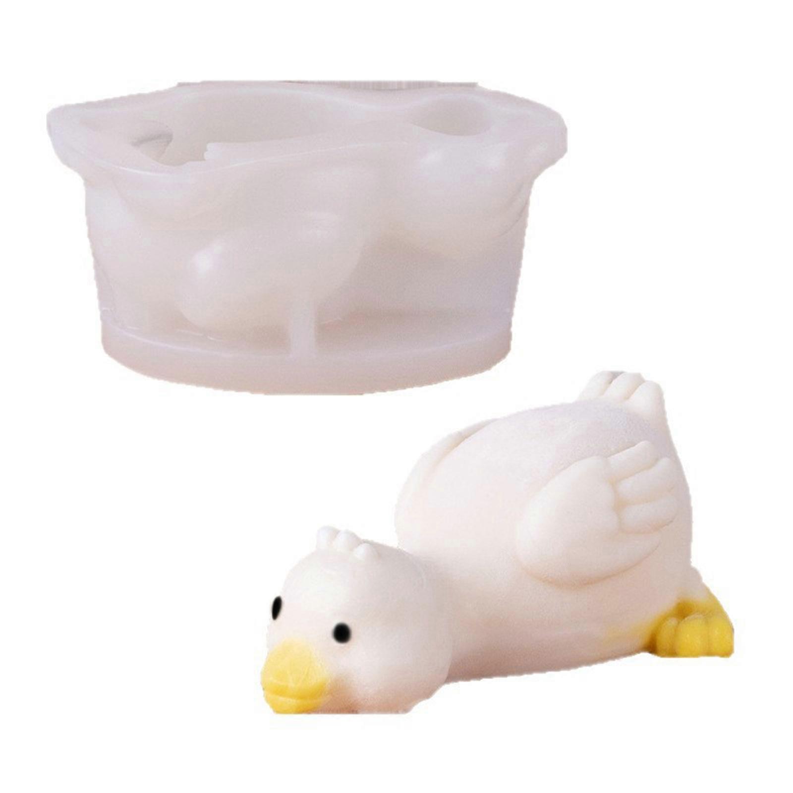 3D Lying Duck Shape Silicones Mold For Baking Tool Easy Releases Ideal For Puddings Jellies Chocolates And Mousse Cake Multicolor