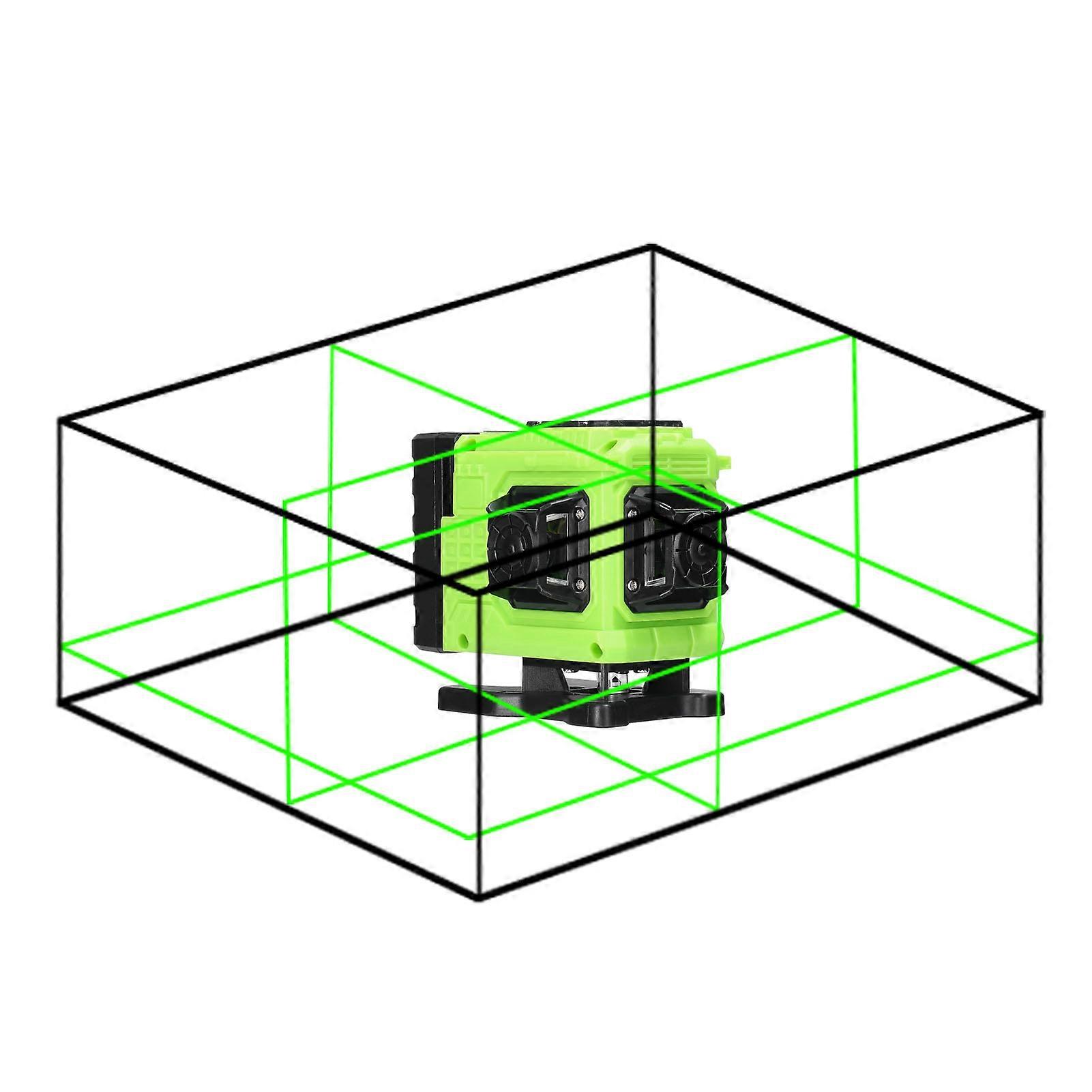 Multifunctional 12 Lines Green Light Laser Level 3° Self-leveling Machine Rechargeable Lithium Battery Leveling Tool Omnidirectional Ground Wall Stic