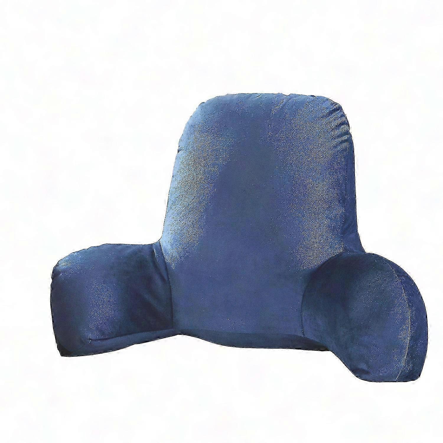 Pillow Back Bed With Armrest Support Bed Reading Waist Back Chair Car Sofa Rest Waist Pad (deep Blu