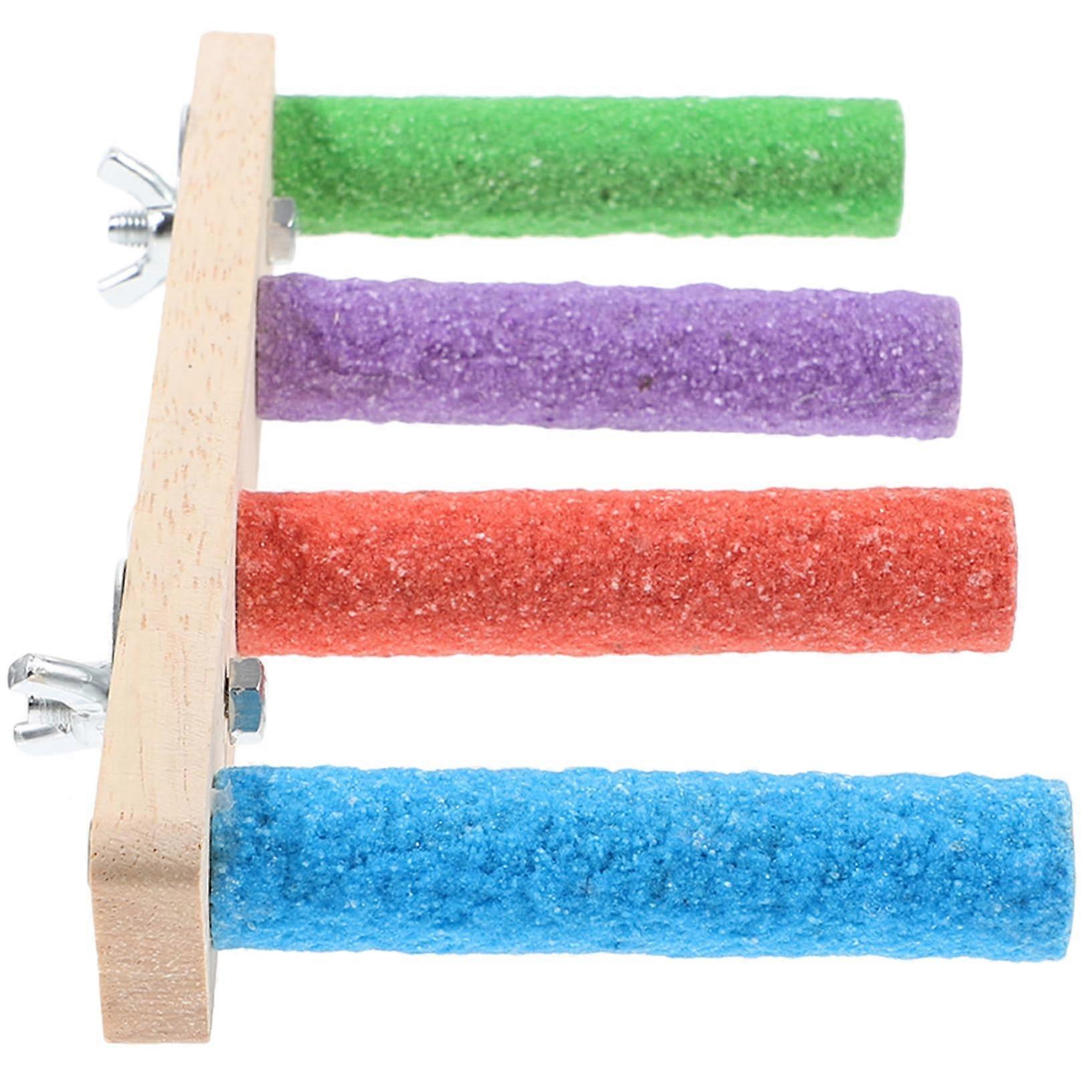 Parrot Toy MultiLevel Wooden Ladder Budgie Training Perch Bird Climbing Step Toy Pet Bird Activity