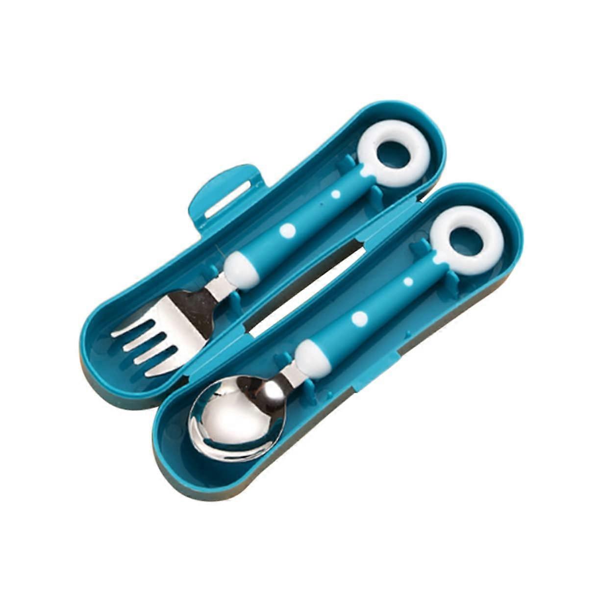 1Set Silicone Cutlery Utensils with Non Slip Handle Lightweight Durable Safe for Weaning and Self Feeding