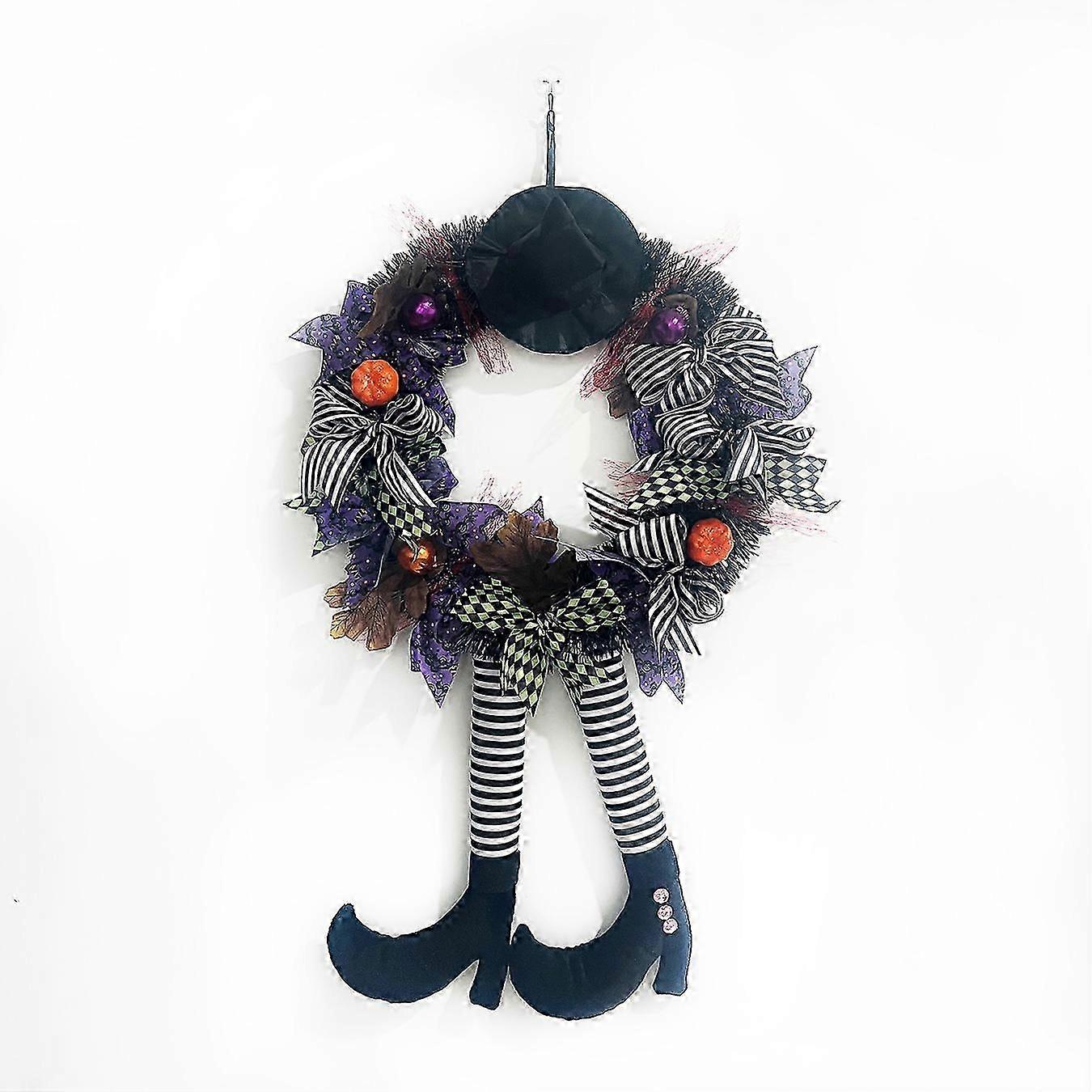 Witch-themed Halloween wreath perfect for British front door displays
