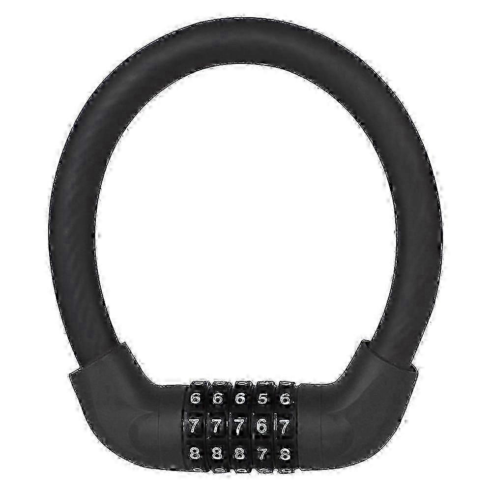 5-Digit Code Bike Lock for MTB & Motorcycle, 17.2x400mm Security Wire Lock in Black