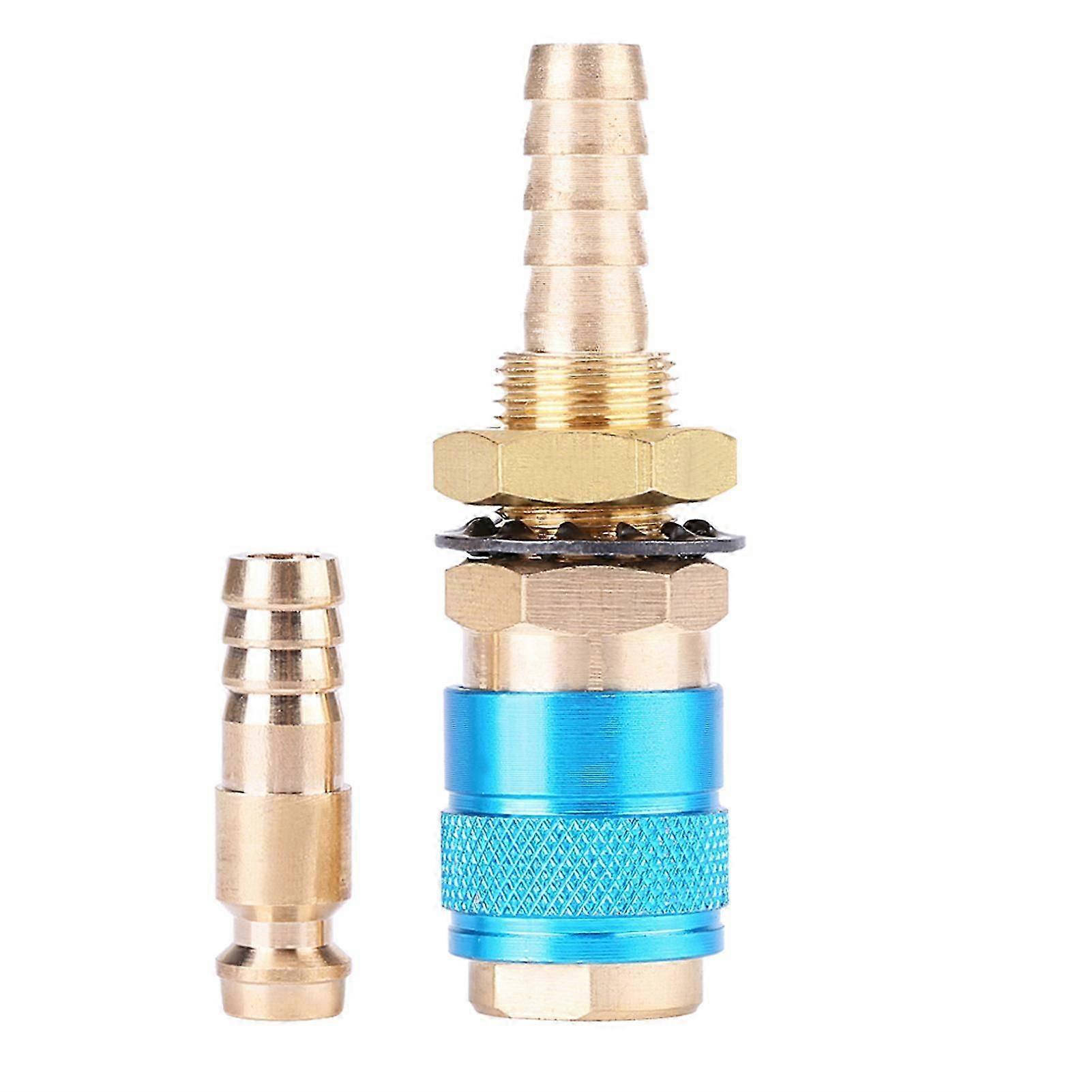Water Cooled & Gas Adapter Quick Hose Connector Fitting For MIG TIG Welder Torch(Blue)
