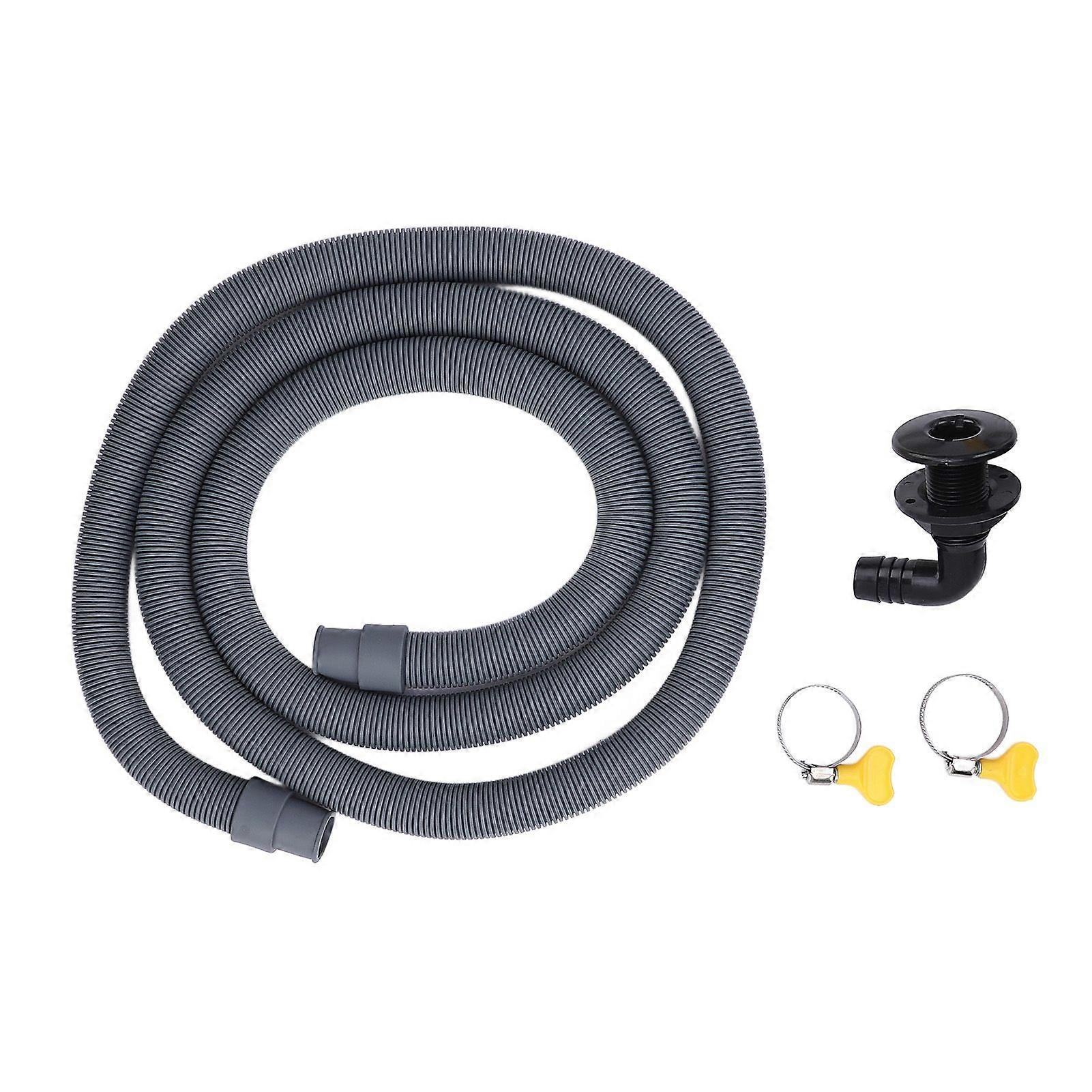 750GPH Bilge Pump Installation Kit High Pressure Resistant 0.75in Dia. 6.56ft Bilge Pump Hose with 90 Degree Fitting Check Valve Black