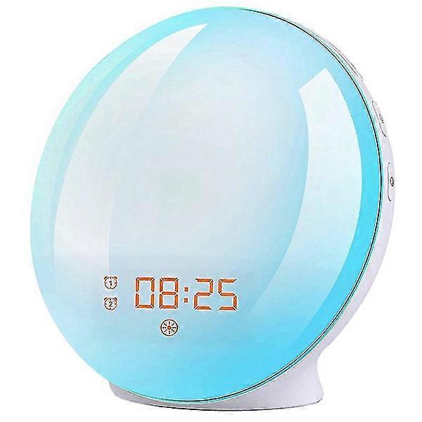 Sunrise Alarm Clock Wake Up Light - Light Alarm with Sunrisesunset Simulation Dual Alarms and Snooze Function FM Radio