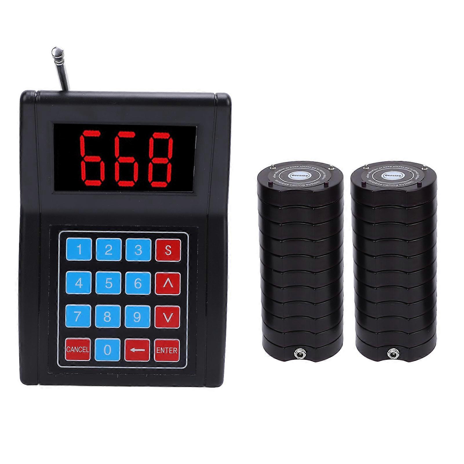 Restaurant Pagers 20-Unit Wireless Guest Buzzers SU-668 EU Plug Black