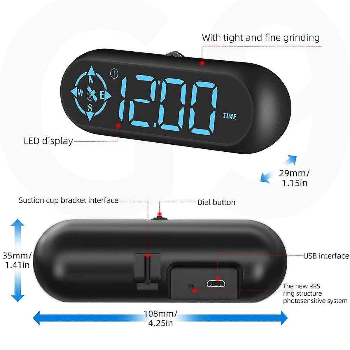 Digital Car GPS Speedometer, Car HUD with Speed , Compass Driving Direction, Fatigue Driving Remind