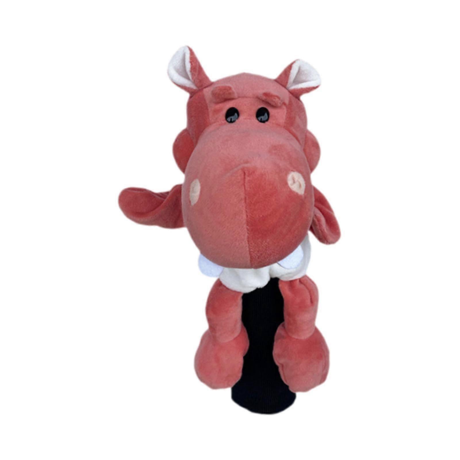 Plush Golf Headcover For Fairway Wood Red Hippo Soft Plush Material With Scratch Features
