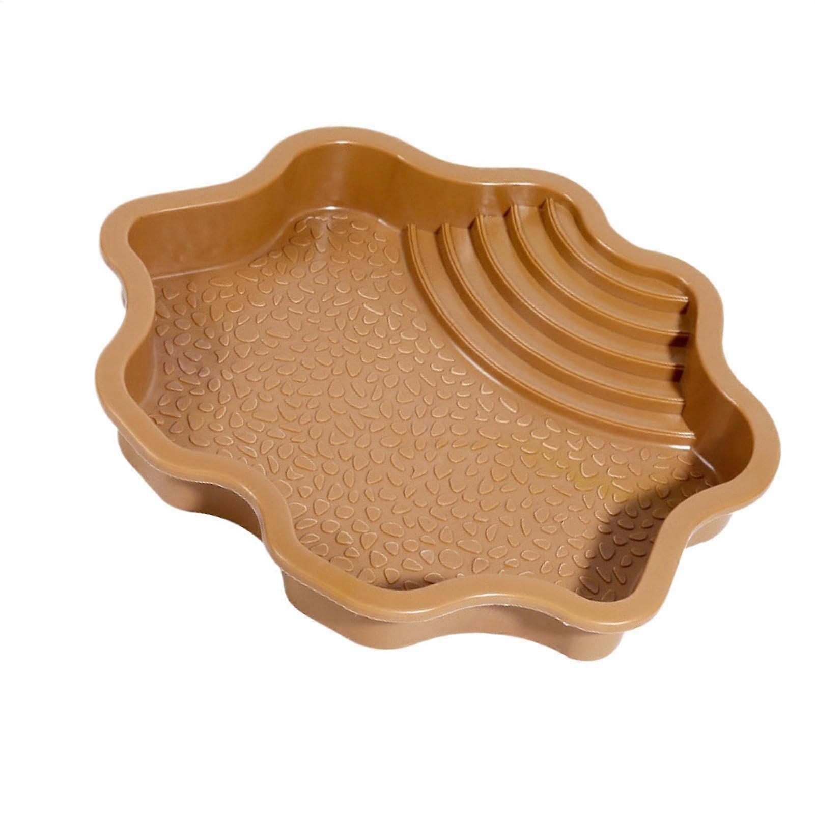 Reptile Bathing Dish With Ramp, Pool Shaped Water Filler For Gecko, Bearded Dragon, Snake, Lizard Bath Aquarium Ornament