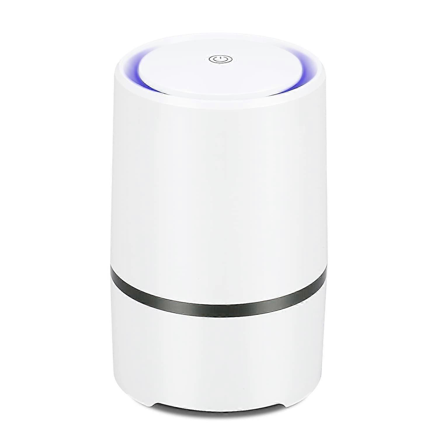 Air Purifier for Home with True HEPA Filters,Low Noise Portable Air Purifiers with Night Light,Desktop USB Air Cleaner(White)