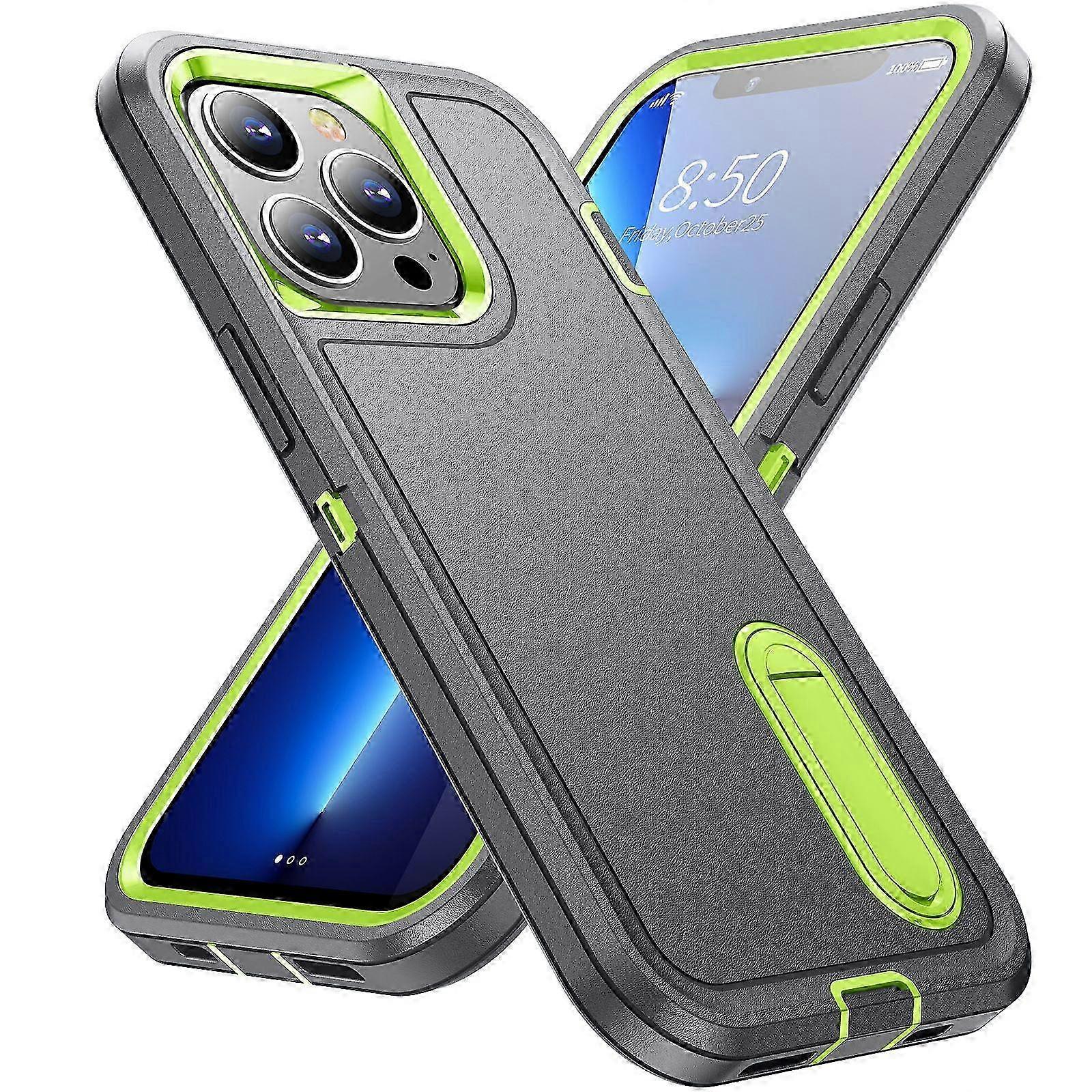 For Apple iPhone 13 Pro Max, Drop Proof Protective Case, Commuter Series, Grey/Green