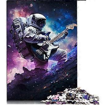 Quebra-cabeça de 300 peças para adultos Astronauta jogando quebra-cabeça de guitarra para adultos Quebra-cabeça de madeira Home DecorWD956