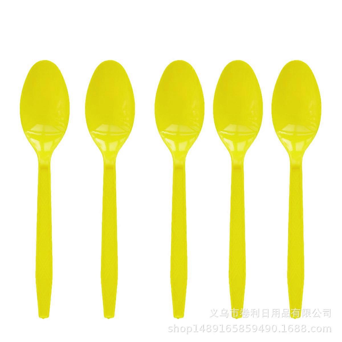 Sprunki Plush Rhythm Box Party Supplies Birthday Party Tableware TableclothYellow spoon 10pcs x1