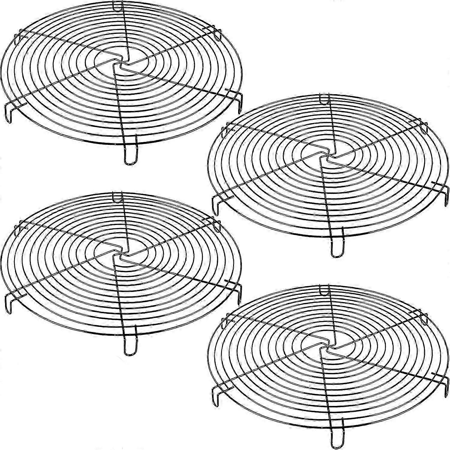 4 Pack Cake Cooling Racks, 12 Inch Round Iron Wire Baking Steaming Rack