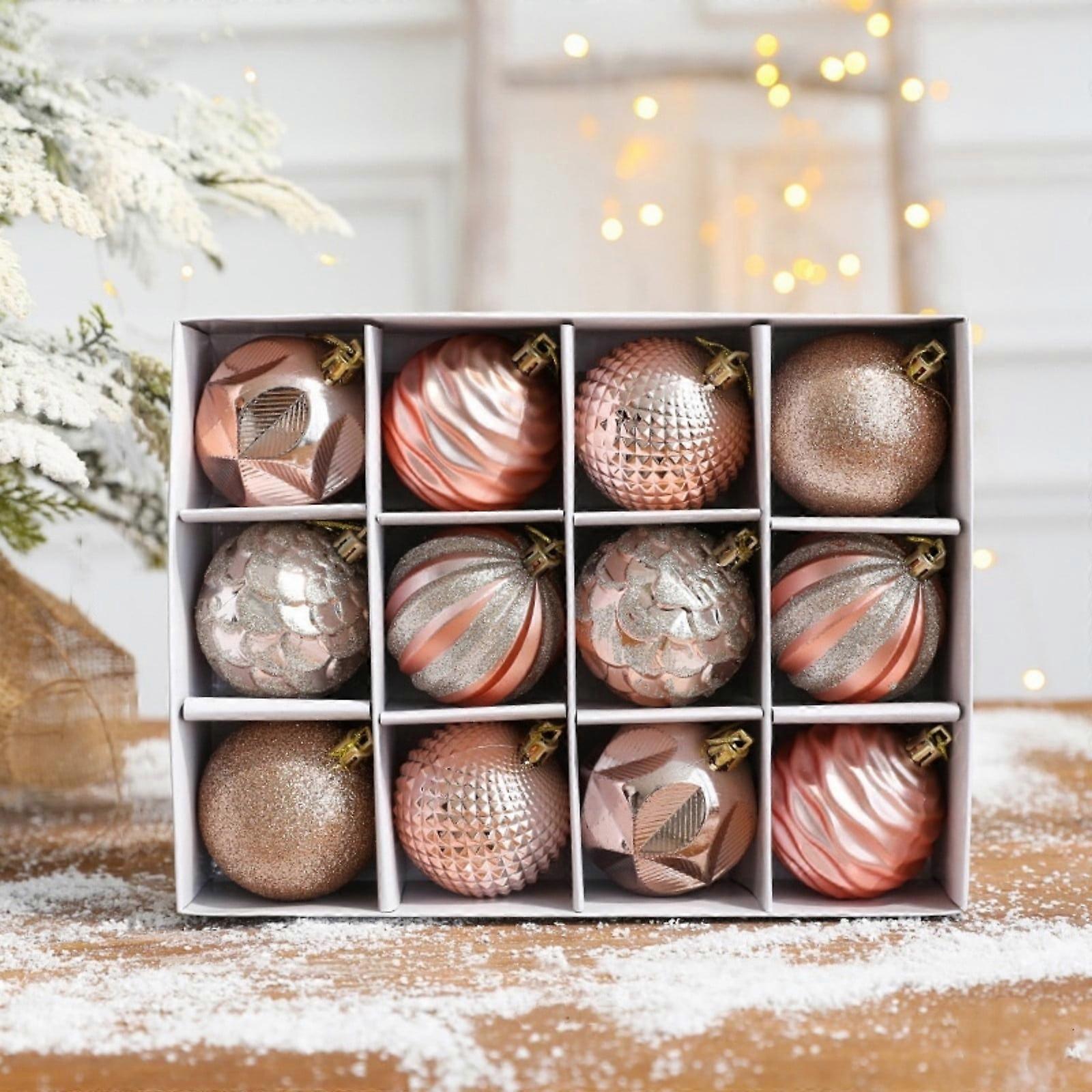 12PCS Christmas Ball Ornaments Set, 2.36" Shatterproof Decorations for Tree, Package Includes Painted Xmas Tree Ornaments, Compatible with Family