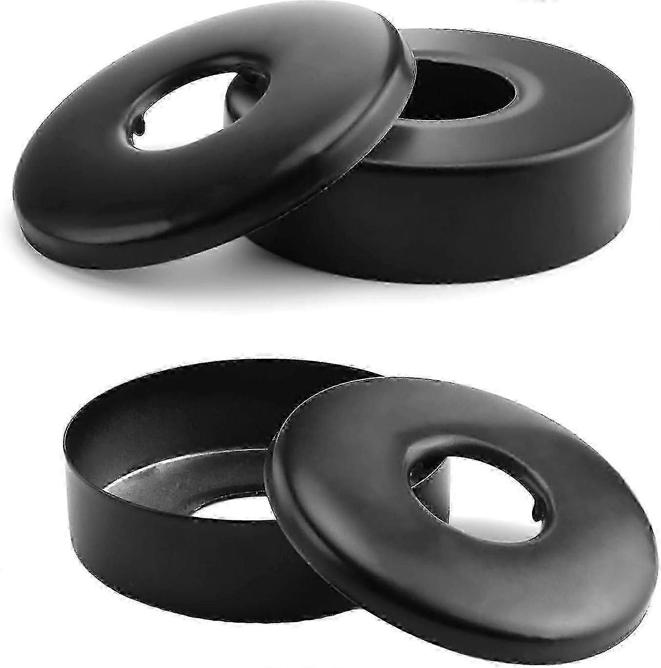 Matte black shower rosette for 21mm pipes, flat design