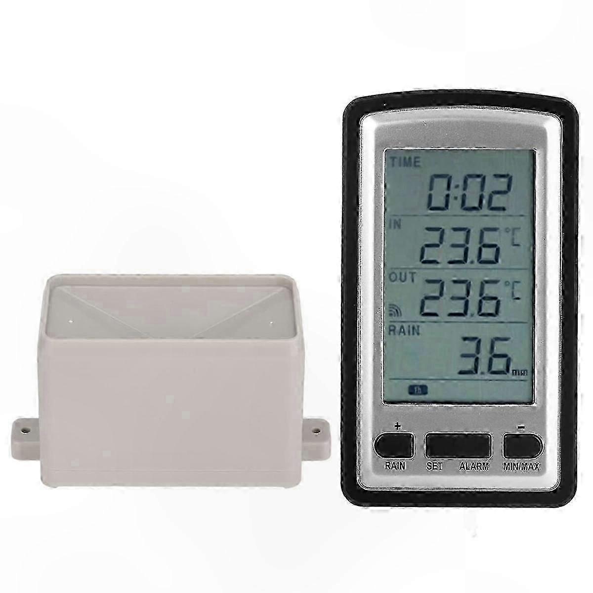 Indoor Outdoor Weather Station with Wireless Rain Gauge and Remote Sensor for Temperature Humidity Monitoring