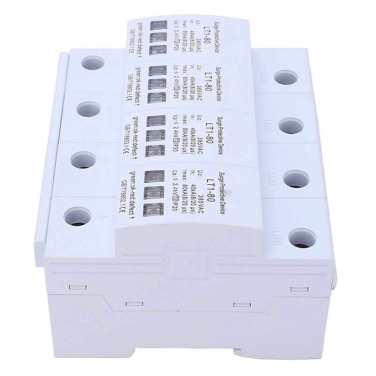 4P 40-80kA 385V AC Surge Protector Modular Flame Retardant Device
