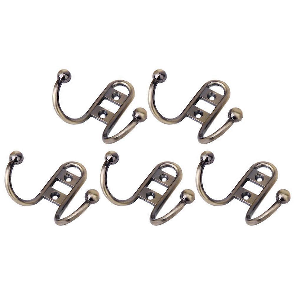 Cabinet Hook Hanger Double Hook for Hanging Use 5Pcs Zinc Alloy Wall Hooks