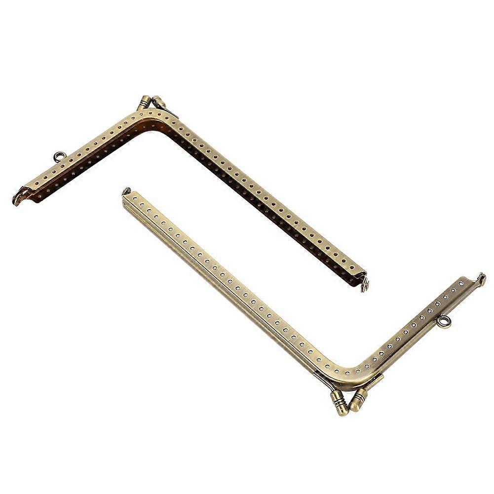 2PCs Metal Purse Frame Bag Clasp Lock Tailor DIY Accessories Alloy L shaped Smooth 18.5cm