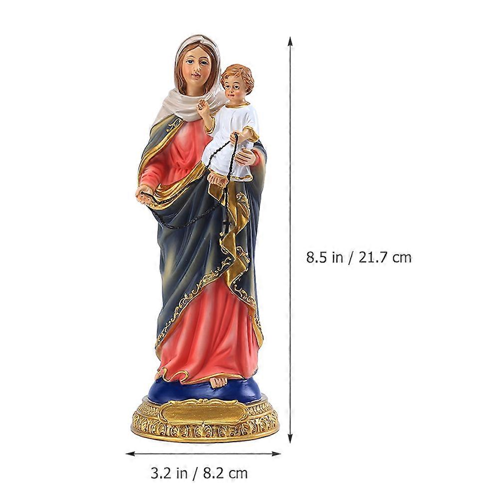 Religious Decor Virgin Mary Statue Garden Multi Resin Desktop Ornament Handmade Craftsmanship 1Pack