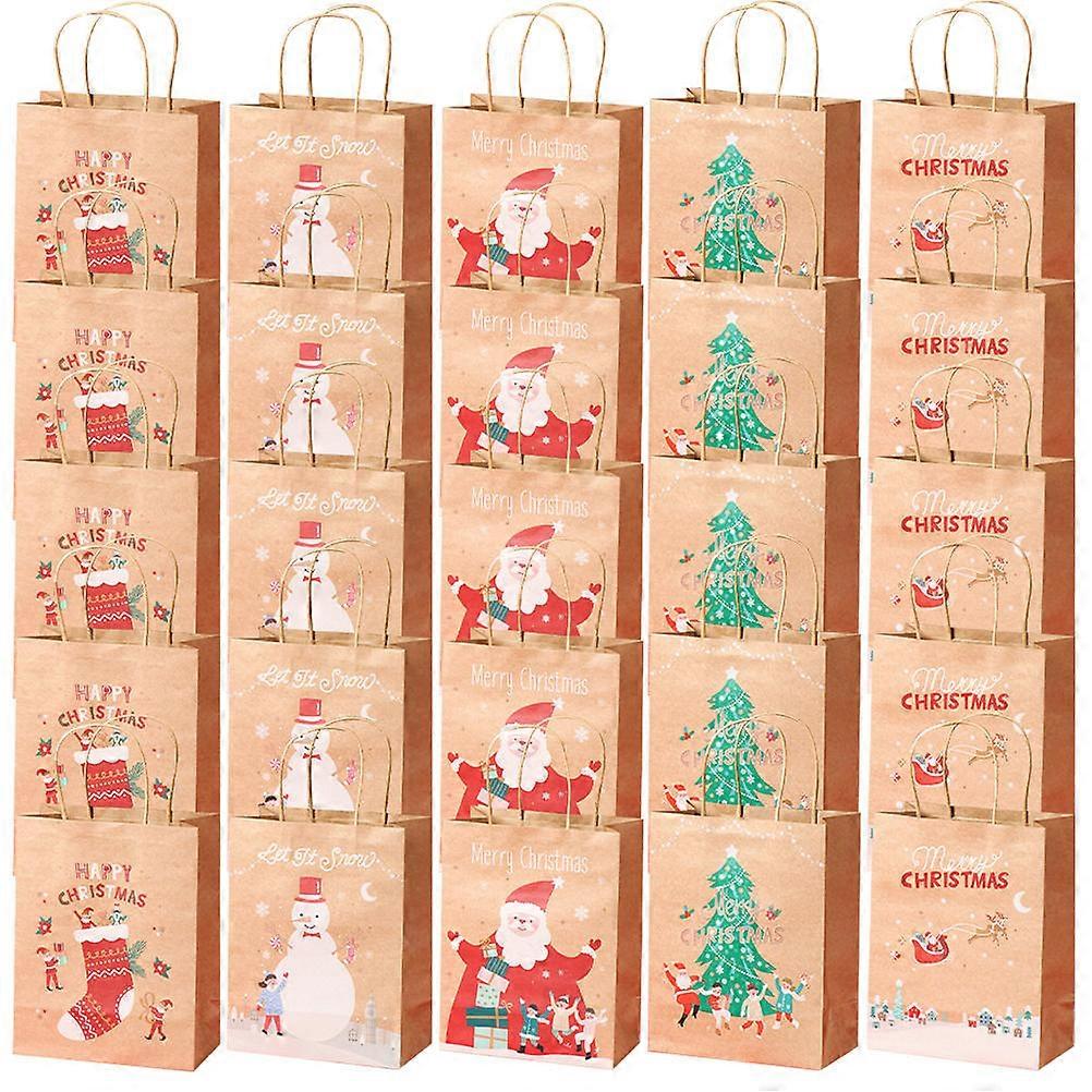 Christmas Gift Bags Paper Handheld Bags for Storage 25Pcs Party Goodies