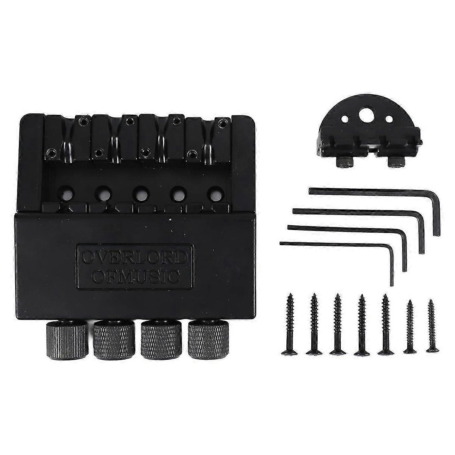 1 Set 4 String Headless Bass Guitar Bridge System Electric Bass Part for Headless Electric Bass Repl
