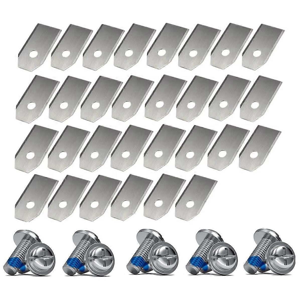 30PCS Lawn Mower Cutting Set Stainless Steel Trimmer Blade Compatible for Cutter Replacement A