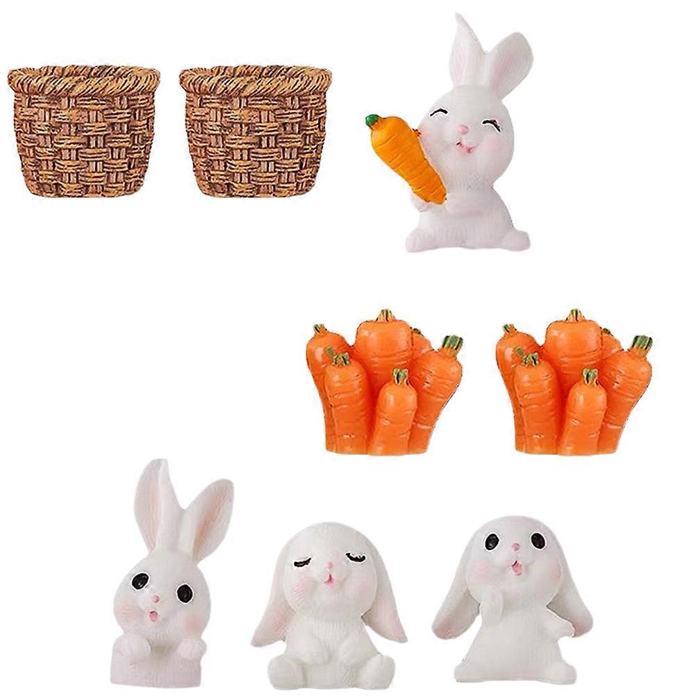 Rabbit Figurine Miniature Decoration for Easter 32Pcs Set