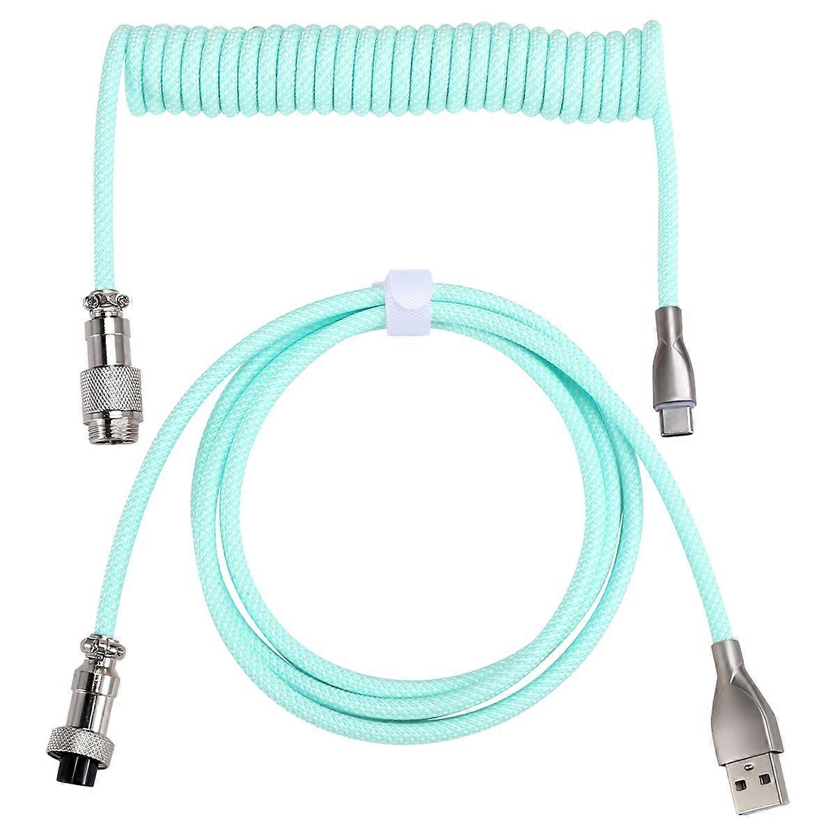 USB C Coiled Keyboard Cable Braided Mechanical Keyboard Cable D