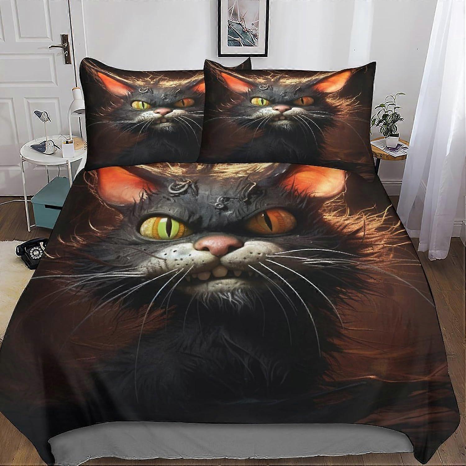 a241 Halloween Black Cat 3D Printed Latex Surface Cushion for All Occasions AI Animation 3 Piece Children's Toys, Easy to Care For, Comfortable And Be