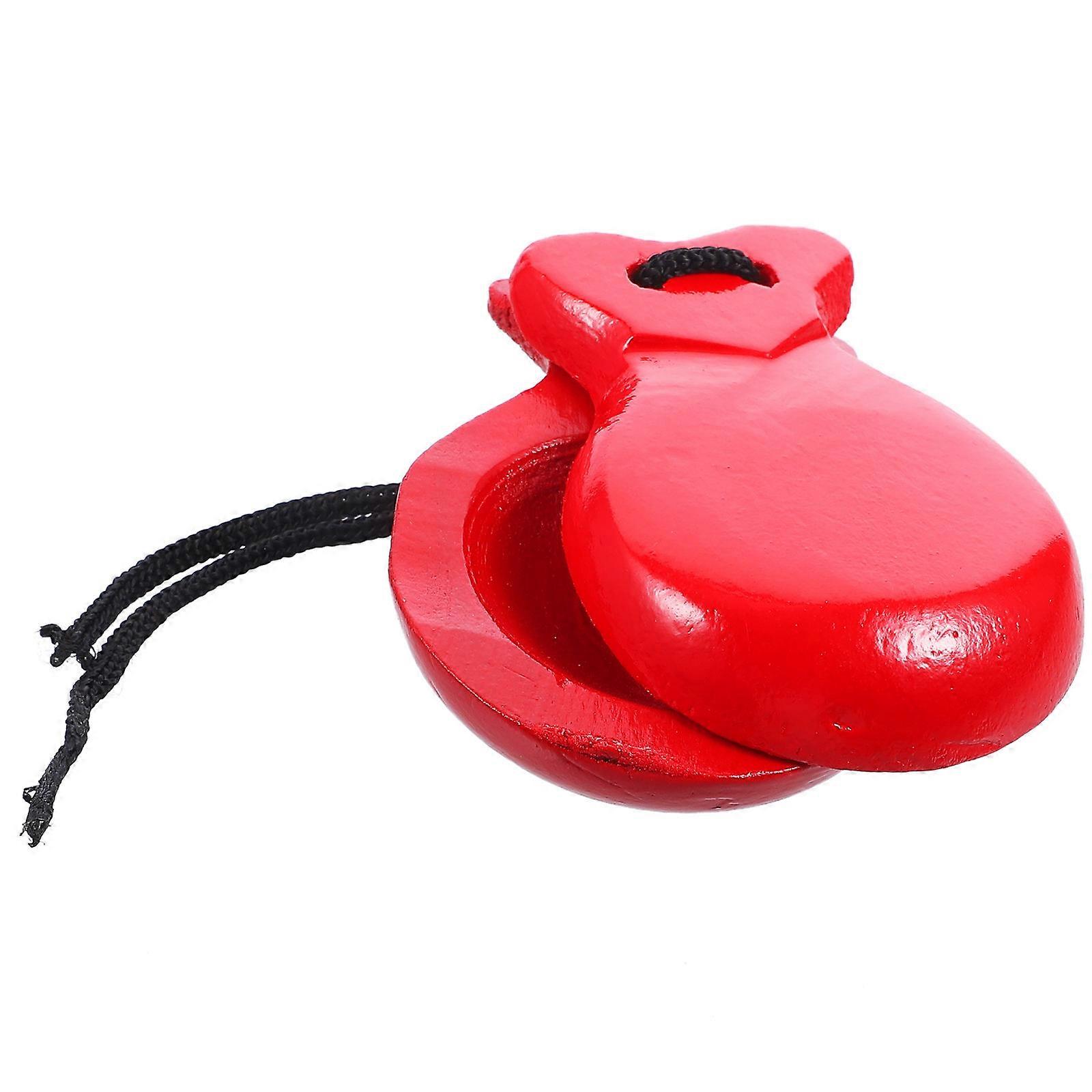 Wooden Castanets Finger Castanets for Percussion 8Pcs Red Musical Instruments