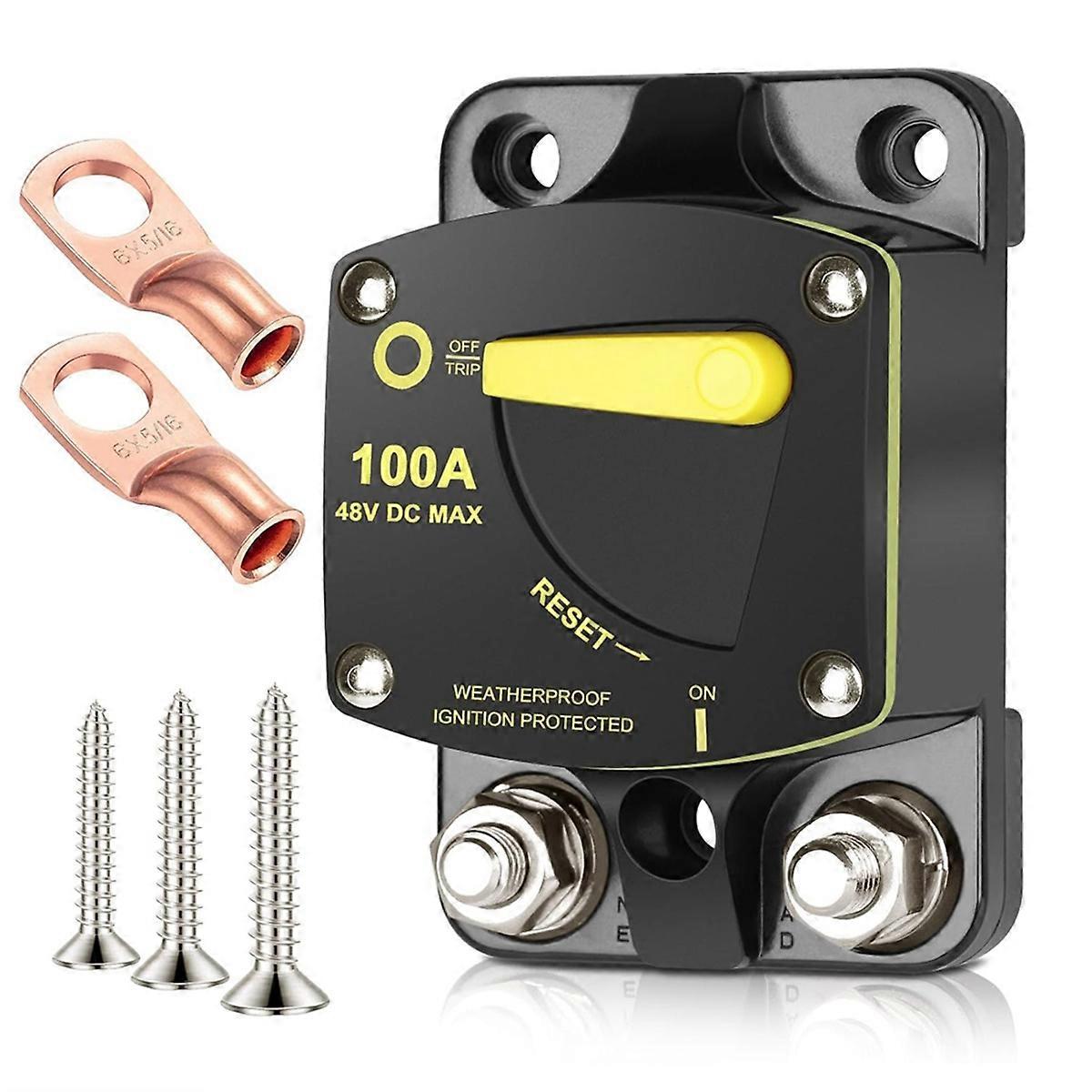 100 Amp Circuit Breaker DC 12V-48V Fuse W/Manual Reset Switch